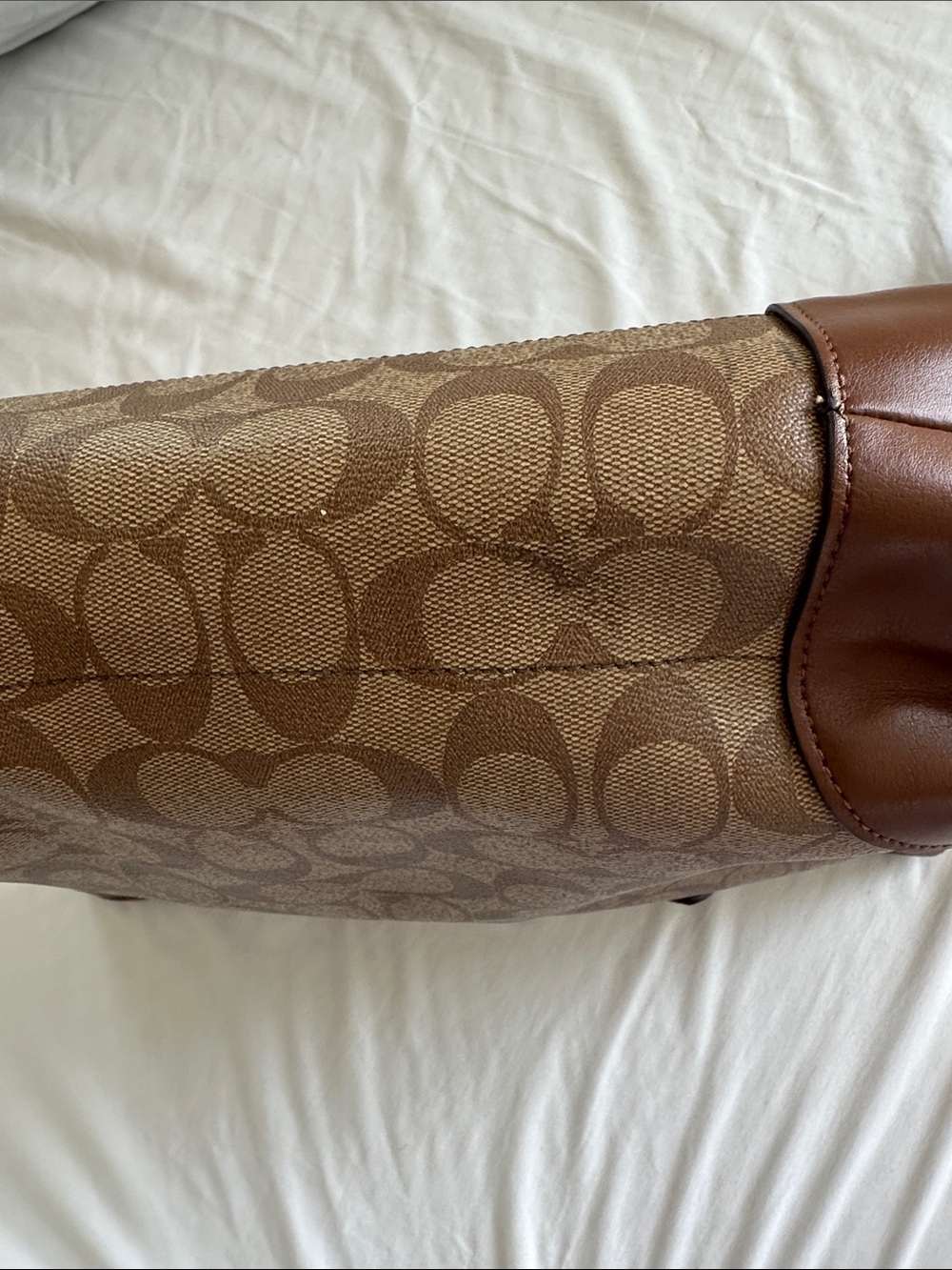 Coach Signature Canvas Tote in Brown and Dark Brown - Picture 13 of 16